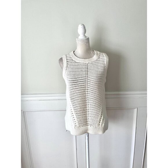 Gap Crochet Step Hem Tank Vest Cream M - Picture 2 of 6